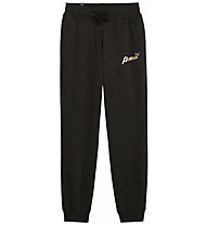 Puma Essential Script Metallic Jr - pantaloni fitness - ragazza, Black