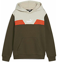 Puma Power Colorbloc Jr - felpa con cappuccio - ragazzo, Dark Green