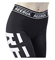 Reebok Workout Ready MYT Engineered - pantaloni fitness - donna, Black/Grey