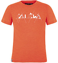 Salewa Graphic Dry K S/S - T-shirt - bambino, Orange/White