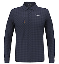 Salewa Puez Dry M L/S - camicia a maniche lunghe - uomo, Dark Blue/Orange