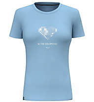 Salewa Pure Heart Dry W - T-shirt - donna, Light Blue/White