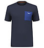 Salewa Pure Logo Pocket Am - Trekking-T-Shirt - Herren, Dark Blue/Light Blue