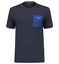 Salewa Pure Logo Pocket Am - T-shirt trekking - uomo, Dark Blue/Light Blue