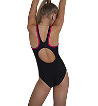 Speedo Boom Logo Splice Muscleback - Badeanzug - Mädchen, Black/Pink