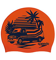 Speedo SLOGAN PRT - cuffia, Orange/Blue