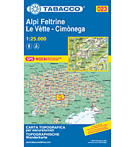 Tabacco Carta N° 023 Alpi Feltrine/Le Vètte/Cimònega (1:25.000), 1:25.000