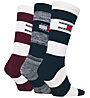 Tommy Hilfiger TJ 3P Rugby Stripe Giftbox - lange Socken - Herren, Dark Blue/Red/Grey