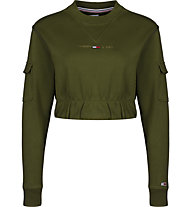 Tommy Jeans Crop Utility Crew - Sweatshirt - Damen, Green