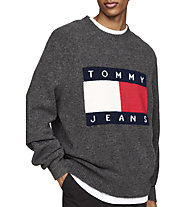 Tommy Jeans Melange Flag - maglione - uomo, Dark Grey