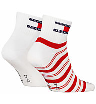 Tommy Jeans Quarter Stripes - kurze Socken, Red/White