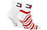 Tommy Jeans Quarter Stripes - kurze Socken, Red/White