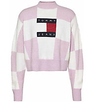 Tommy Jeans Relaxed Checker Flag - maglione - donna, Pink