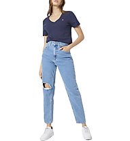 Tommy Jeans Slim Soft V Neck - T-Shirt - Damen, Dark Blue