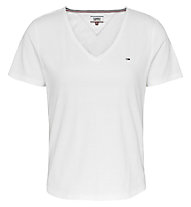 Tommy Jeans Slim Soft V Neck - T-Shirt - Damen, White