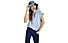 Tommy Jeans Stripe Roll Up - camicia a maniche corte - donna, Blue/white