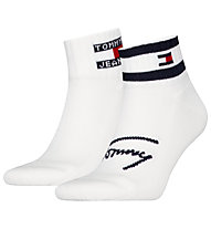 Tommy Jeans TH Quarter 2P Stripe - calzini corti, White