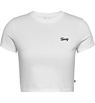 Tommy Jeans Tjw Crop Script - T-Shirt - Damen, White