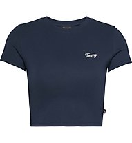 Tommy Jeans Tjw Crop Script - T-shirt - donna, Dark Blue