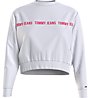 Tommy Jeans Tjw Regular Cropped Tape Crew - Pullover - Damen, White