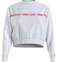 Tommy Jeans Tjw Regular Cropped Tape Crew - felpa - donna, White