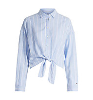Tommy Jeans Tjw Relaxed Front Knot - camicia - donna, Blue/White