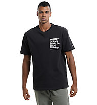 Tommy Jeans Worldwide Text - T-shirt - uomo, Black
