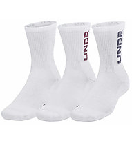 Under Armour 3 Maker 3Pk Mid Crew - Lange Socken, White