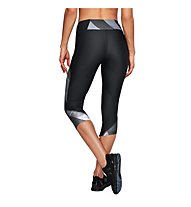 Under Armour Fly Fast Printed - pantaloni fitness 3/4 - donna, Black/Grey