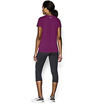 Under Armour Damen T-Shirt mit V-Ausschnitt UA Tech, Aubergine