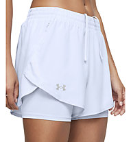 Under Armour Fly By 2-in-1 - pantaloni corti running - donna, Light Blue