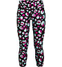 Under Armour HG Armour Printed - pantaloni lunghi fitness - ragazza, Black/Pink/Green