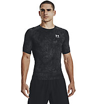 Under Armour Hg Comp Print Ss - t-shirt fitness - Herren, Black