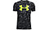 Under Armour Tech BL Printed - T-shirt - Kinder, Black/Yellow