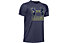 Under Armour Tech Hybrid Print Fill Logo - t-shirt fitness - ragazzo, Blue