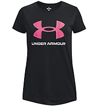 Under Armour Tech Solid Print Fill Bl - T-Shirt - Mädchen, Black/Pink