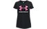 Under Armour Tech Solid Print Fill Bl - T-shirt - bambina, Black/Pink
