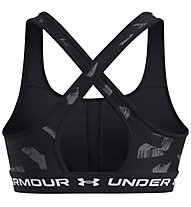 Under Armour Crossback MID Print - reggiseno sportivo a medio impatto - donna, Black/Grey